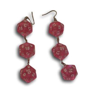 Dungeons and Dragons Pink Drop Earrings